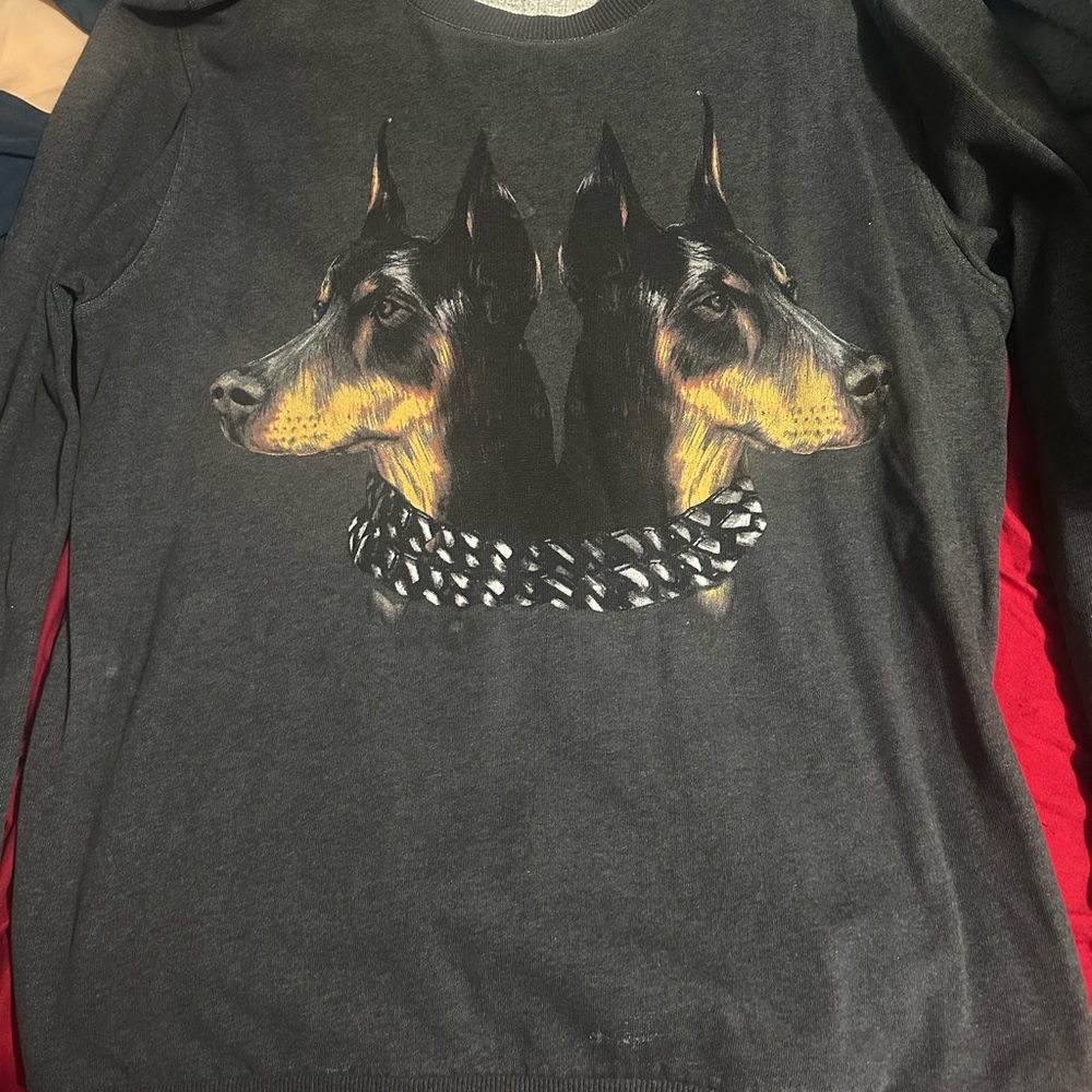Givenchy Charcoal Sweater with Doberman Design